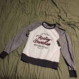 Harley-Davidson Gray and Black Women's Sweater